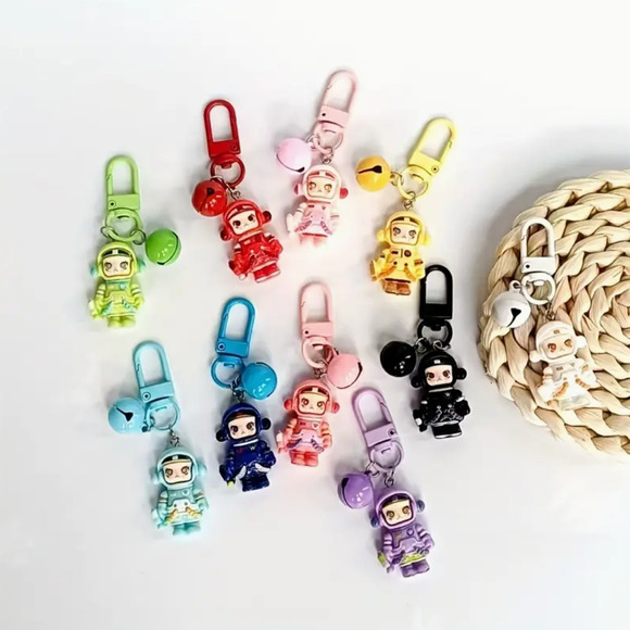 Skull Panda Phone Charm Keychain - Purple - Picture 2 of 4